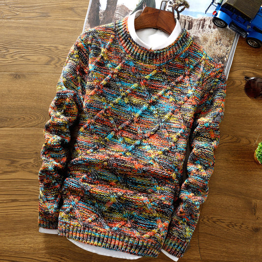 Herren Pullover Strick | Rundhals Mit Muster