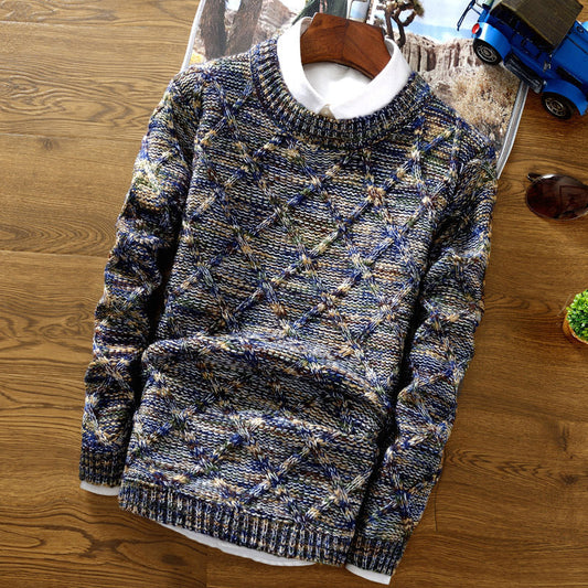 Herren Pullover Strick | Rundhals Mit Muster