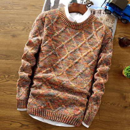 Herren Pullover Strick | Rundhals Mit Muster