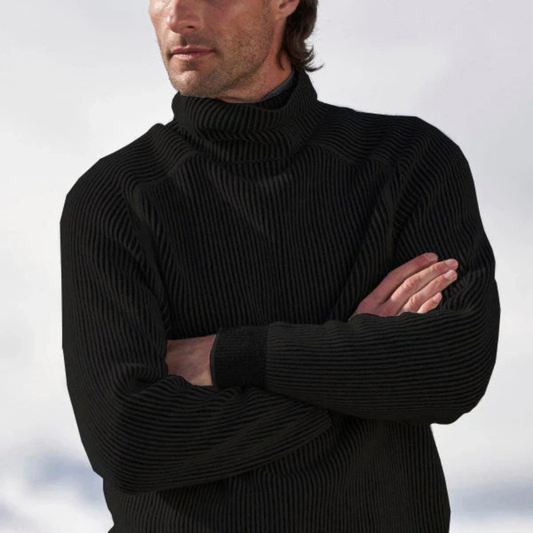 Pullover Herren Rollkragen | Langarm Geripptes Design