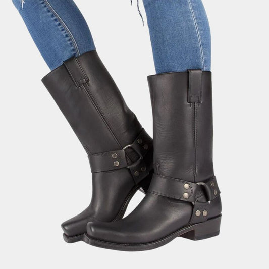 Winterstiefel Damen | Hoher Schaft Mit Riemenverschluss