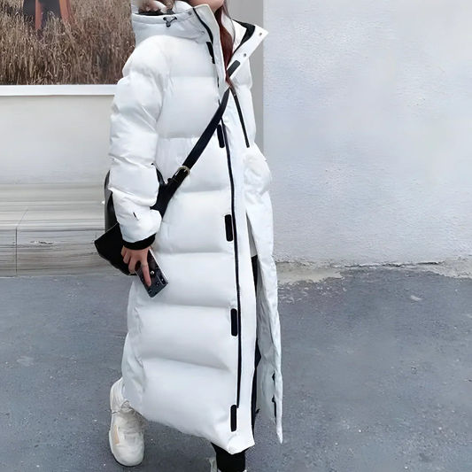 Damen Winter Kapuzen Puffer Mantel | Lang