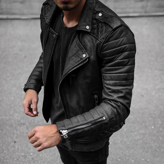 Herren Übergangsjacke | mit gesteppten Ärmeln und Reißverschluss