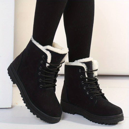 Winterschuhe Damen | Knöchelhoch mit Innenfutter und Seitlichem Reißverschluss