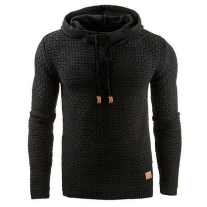 Pullover Herren Mit Kapuze Und Kordelzug | Langarm Strukturiertes Strickmuster