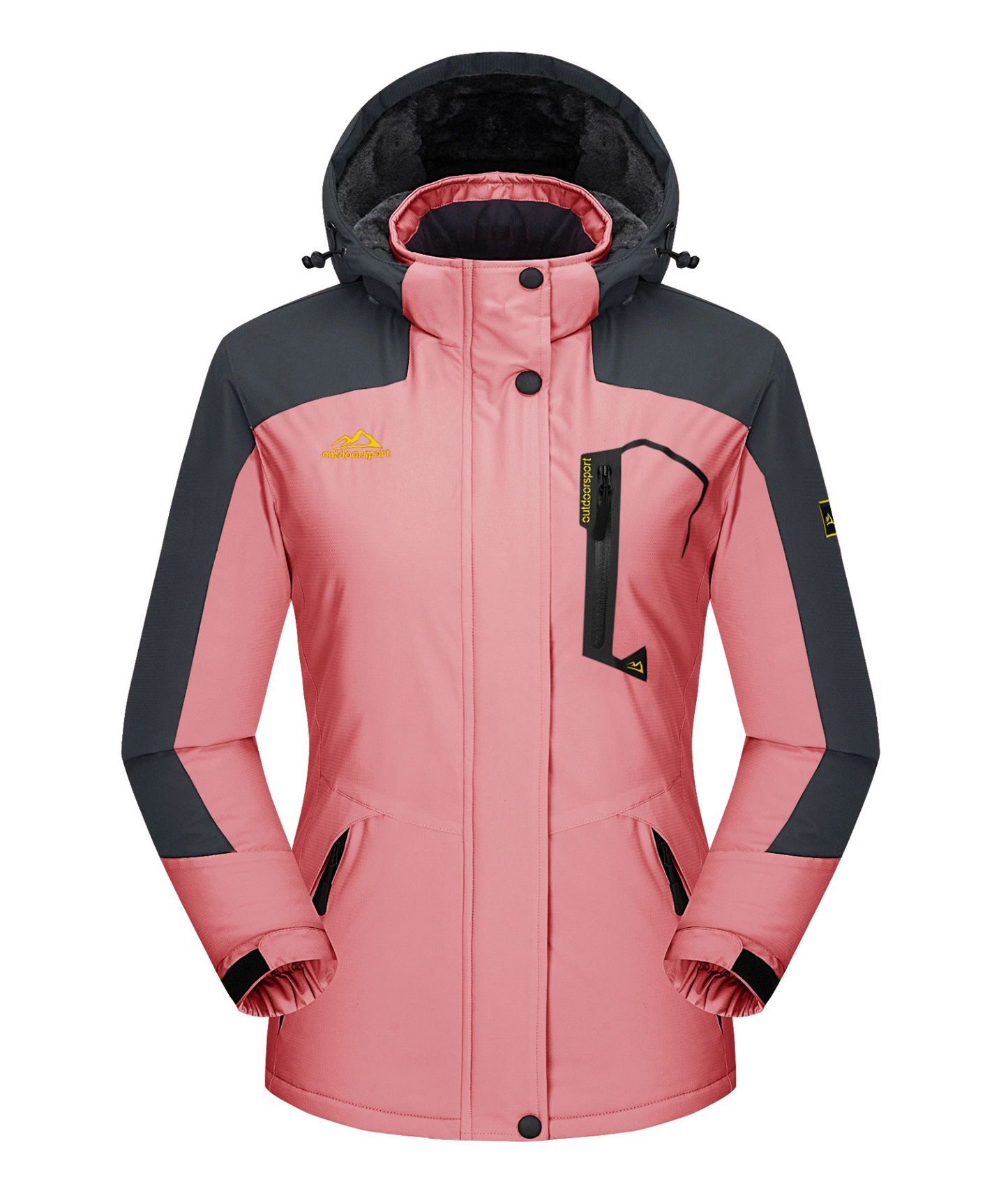 Skijacke Damen | Winterjacke Mit Taschen und Reißverschluss