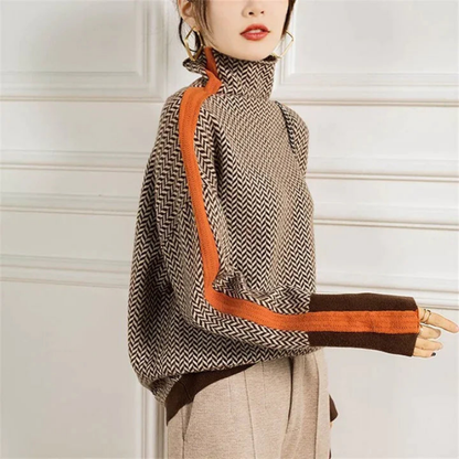 Pullover Damen Rollkragen | Lockere Passform Mit Langen Ärmeln