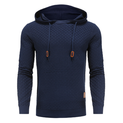 Pullover Herren Mit Kapuze Und Kordelzug | Langarm Strukturiertes Strickmuster