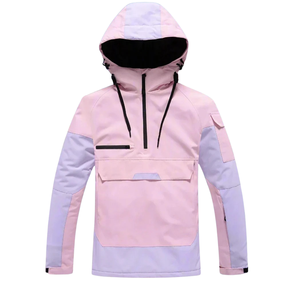 Skijacke | Zweifarbige Kapuzenjacke Mit Reißverschluss