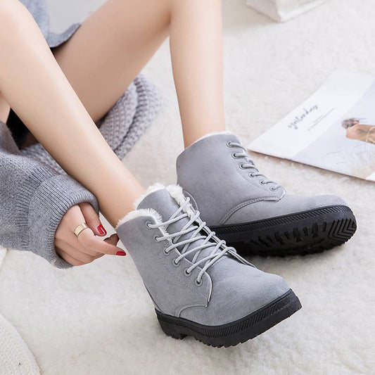Winterschuhe Damen | Knöchelhoch mit Innenfutter und Seitlichem Reißverschluss