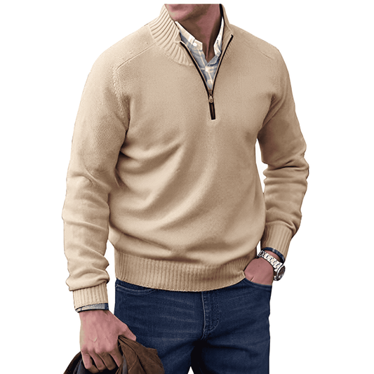 Pullover Herren Mit Stehkragen Und Kurzreißverschluss | Langarm Für Alltag
