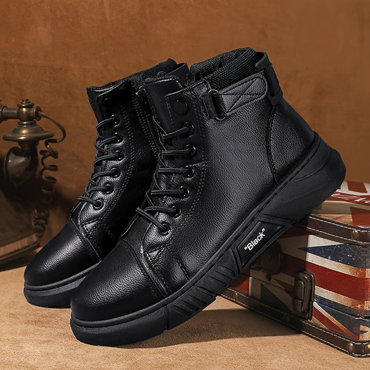 Winterschuhe Herren | Wadenhoch Mit Schnürung Und Seitlichem Reißverschluss
