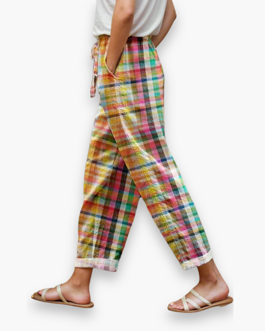 Damen Vintage Karohose | Hose im klassischen Design