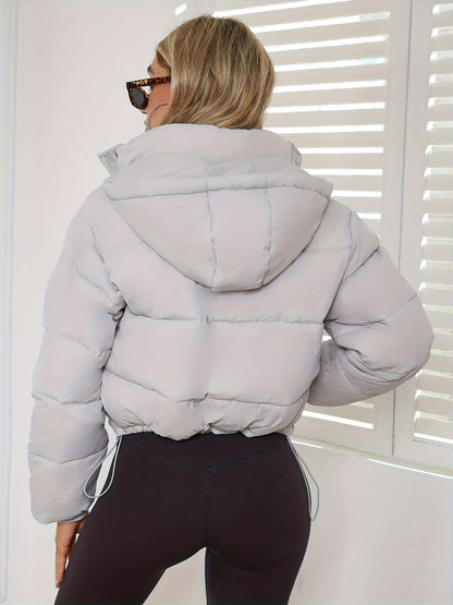 Damen Übergangsjacke Puffer Stil | Kurz Mit Kapuze