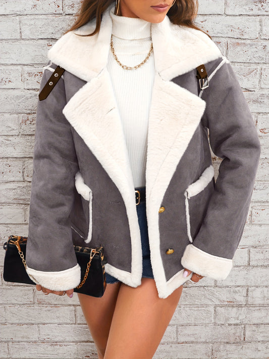 Winterjacke Damen Bikerjacke | Mit Taschen