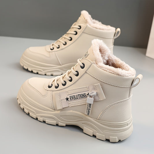 Winterschuhe Damen | Mid Ankle Boots mit Runder Zehenform