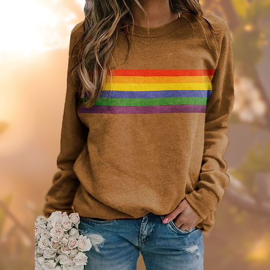 Pullover Damen Gestreift | Buntes Muster
