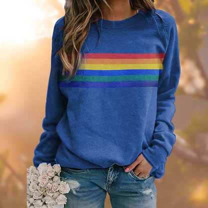 Pullover Damen Gestreift | Buntes Muster
