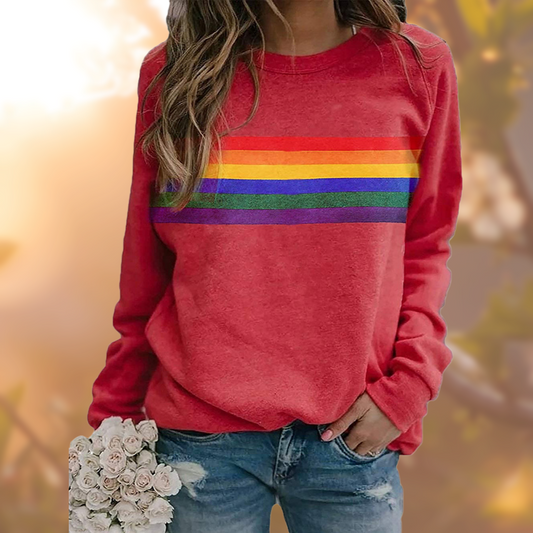Pullover Damen Gestreift | Buntes Muster