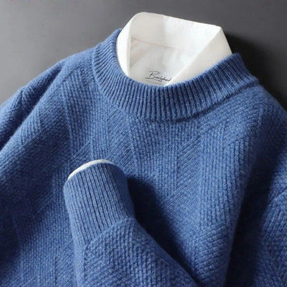 Pullover Herren Mit Rundhals Und Strickmuster | Langarm Für Alltag Freizeit