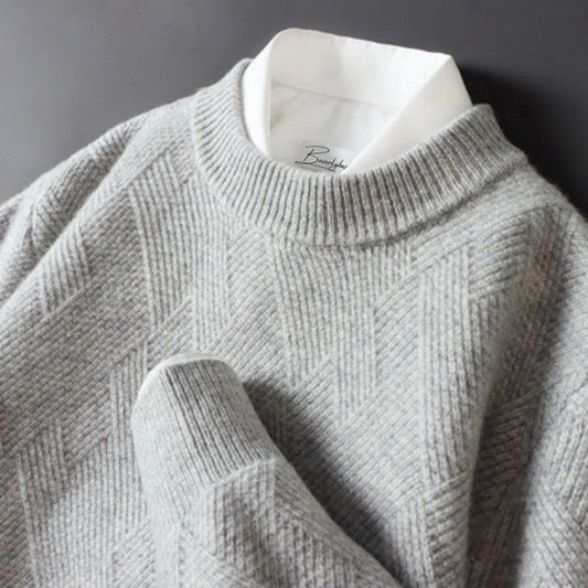 Pullover Herren Mit Rundhals Und Strickmuster | Langarm Für Alltag Freizeit