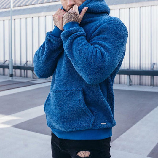 Pullover Herren Langarm Hoodie | aus Fleece mit Kapuze und Tasche