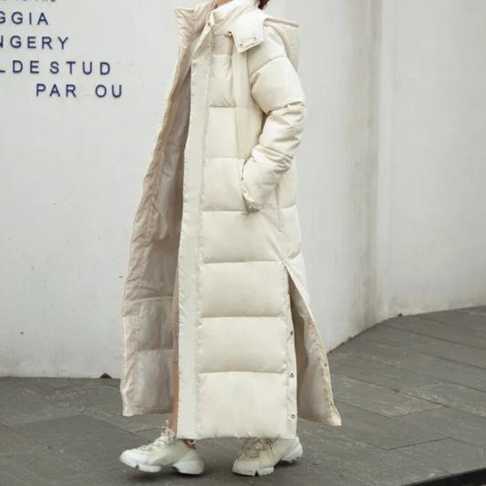 Damen Gesteppt Langer Puffer Mantel | Winter Mit Kapuze