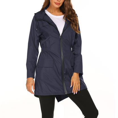 Damen Übergangsjacke mit Kapuze | Wasserabweisende Regenjacke