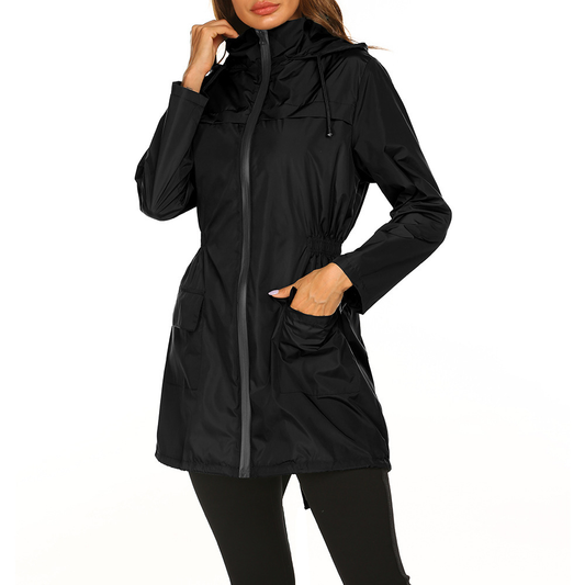 Damen Übergangsjacke mit Kapuze | Wasserabweisende Regenjacke