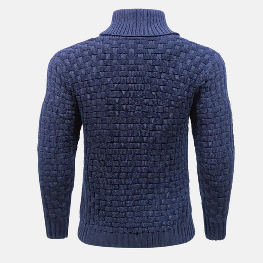 Pullover Herren mit Stehkragen und Knopfleiste | Langarm