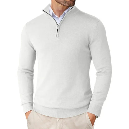 Pullover Herren Halb-Zip Mit Stehkragen | Langarm Für Alltag