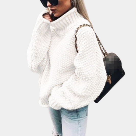 Damen Rollkragen Pullover | Lockerer Schnitt