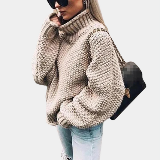 Damen Rollkragen Pullover | Lockerer Schnitt