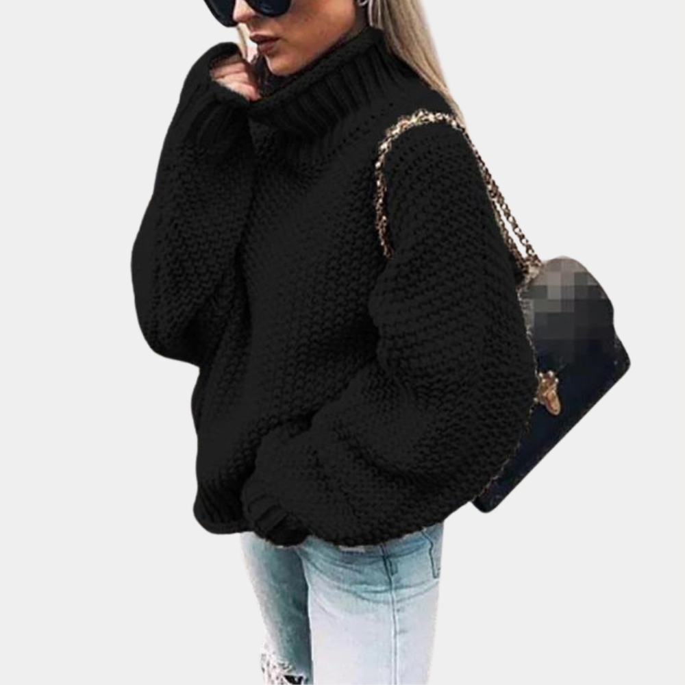 Damen Rollkragen Pullover | Lockerer Schnitt
