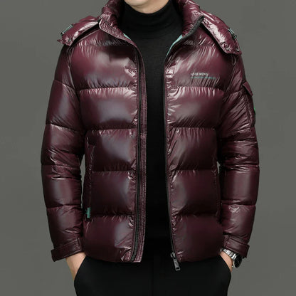 Herren Daunenjacke | Glänzender Gesteppter Puffer