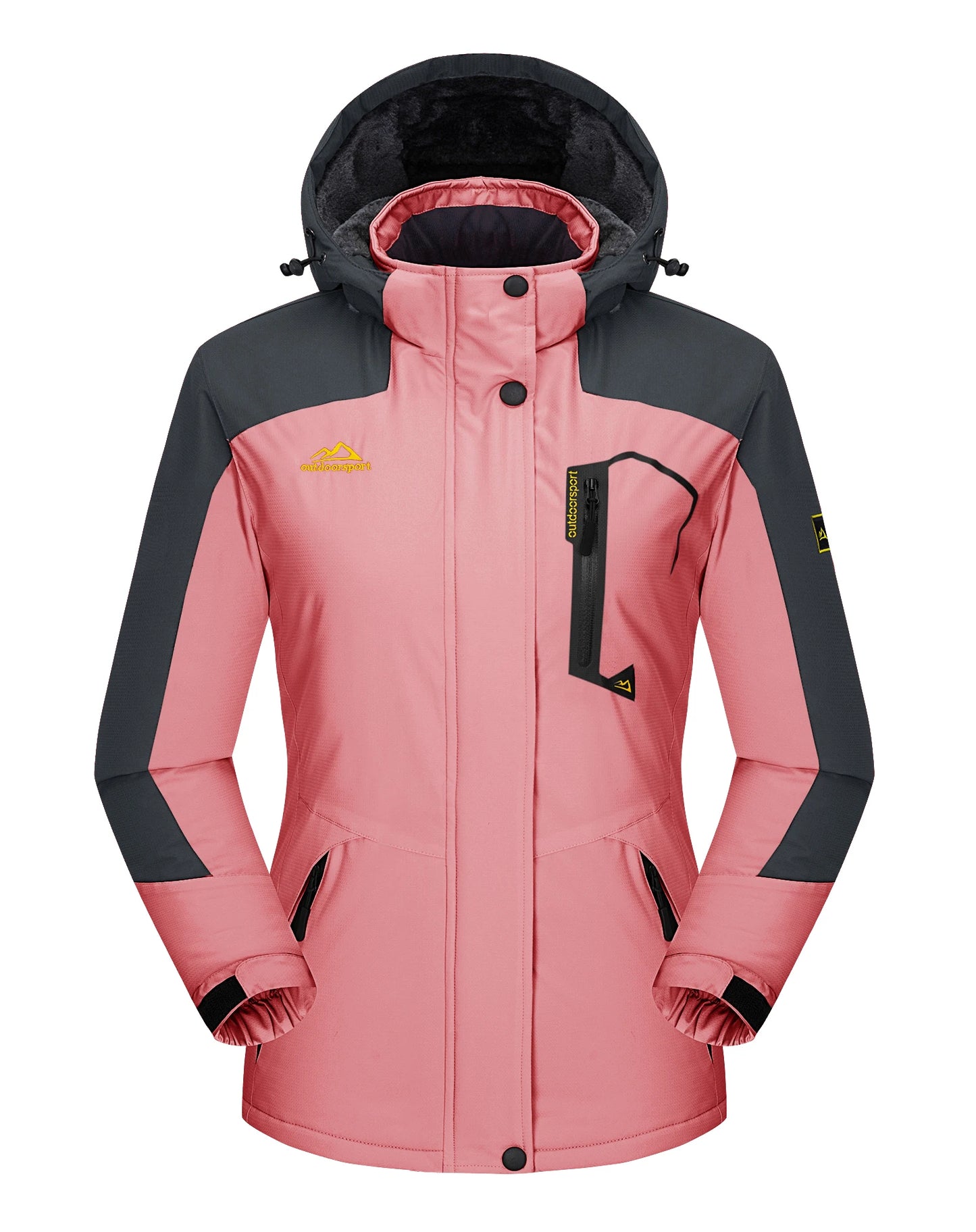 Skijacke Damen | Winterjacke Mit Taschen und Reißverschluss