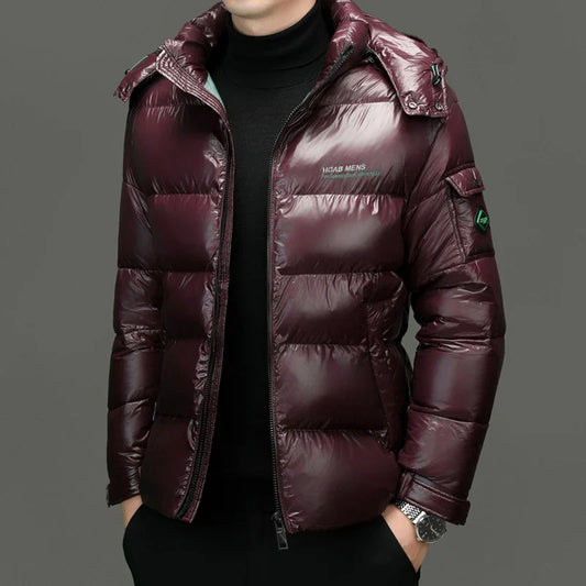 Herren Daunenjacke | Glänzender Gesteppter Puffer