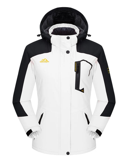 Skijacke Damen | Winterjacke Mit Taschen und Reißverschluss