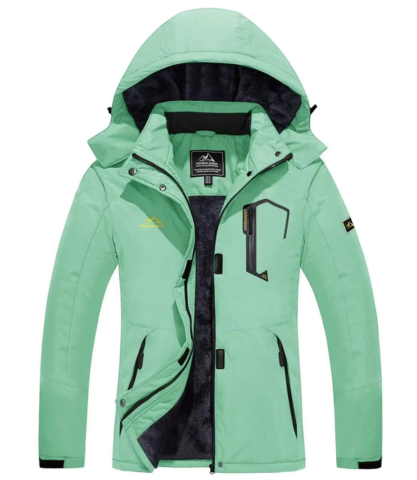 Skijacke Damen | Winterjacke Mit Taschen und Reißverschluss