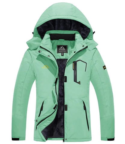 Skijacke Damen | Winterjacke Mit Taschen und Reißverschluss