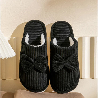 Hausschuhe Damen Schleife | Slip On mit Schleifendetail und Polsterung
