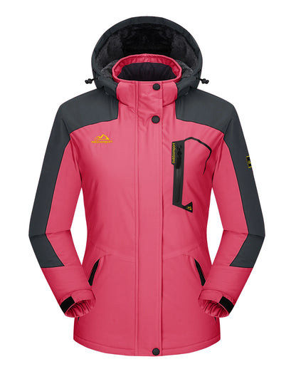 Skijacke Damen | Winterjacke Mit Taschen und Reißverschluss