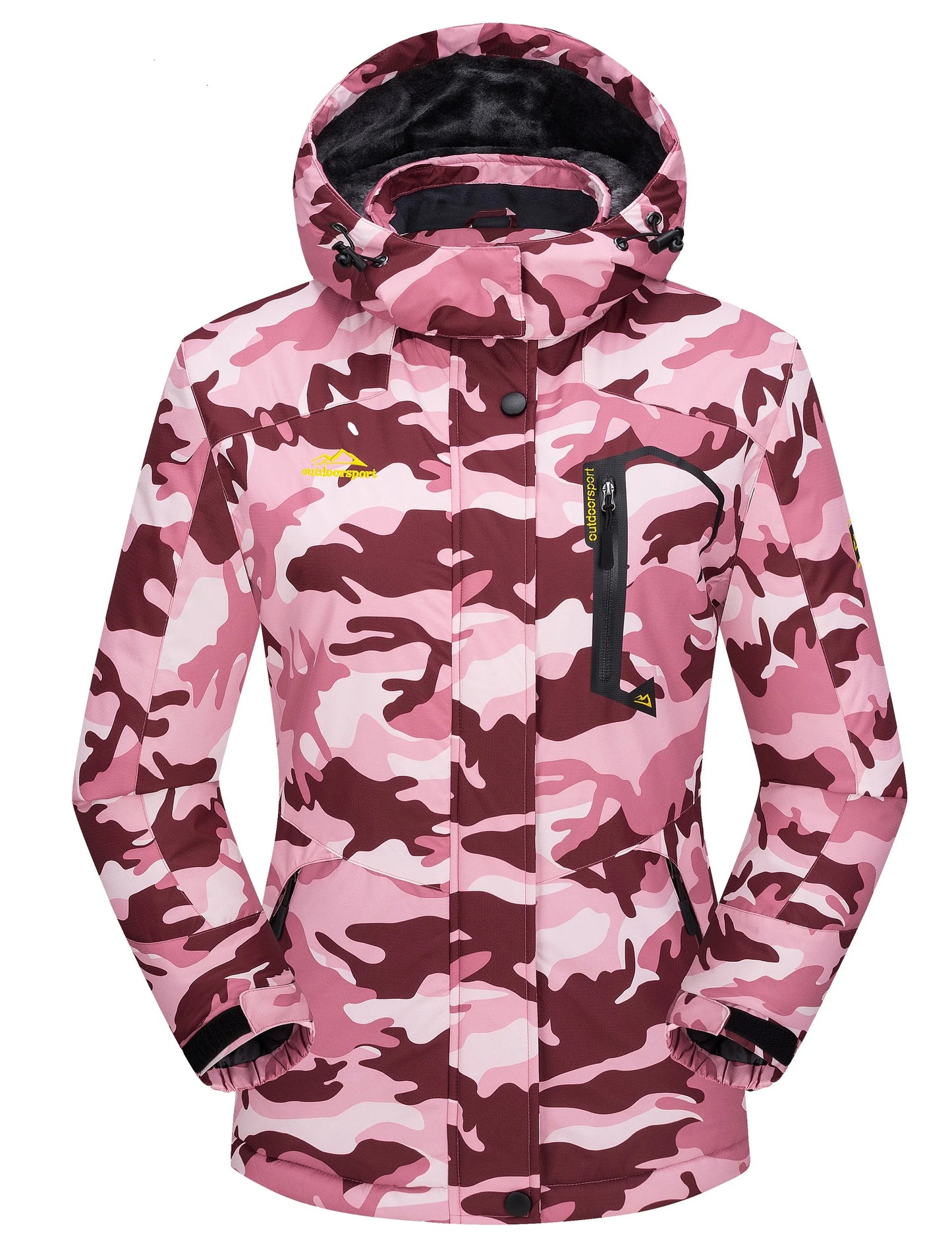 Skijacke Damen | Winterjacke Mit Taschen und Reißverschluss