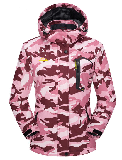 Skijacke Damen | Winterjacke Mit Taschen und Reißverschluss