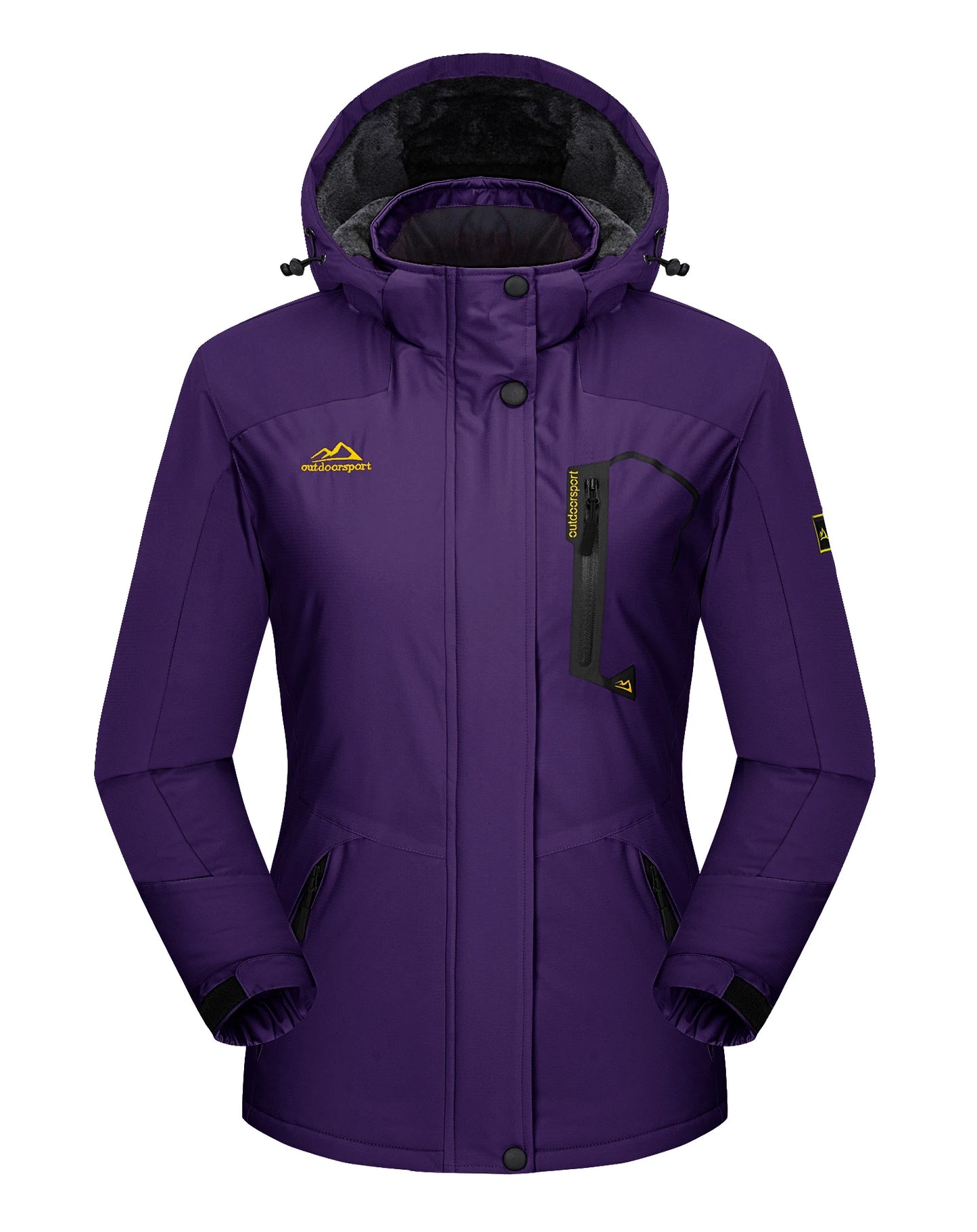 Skijacke Damen | Winterjacke Mit Taschen und Reißverschluss