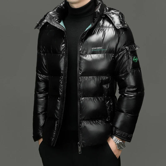 Herren Daunenjacke | Glänzender Gesteppter Puffer