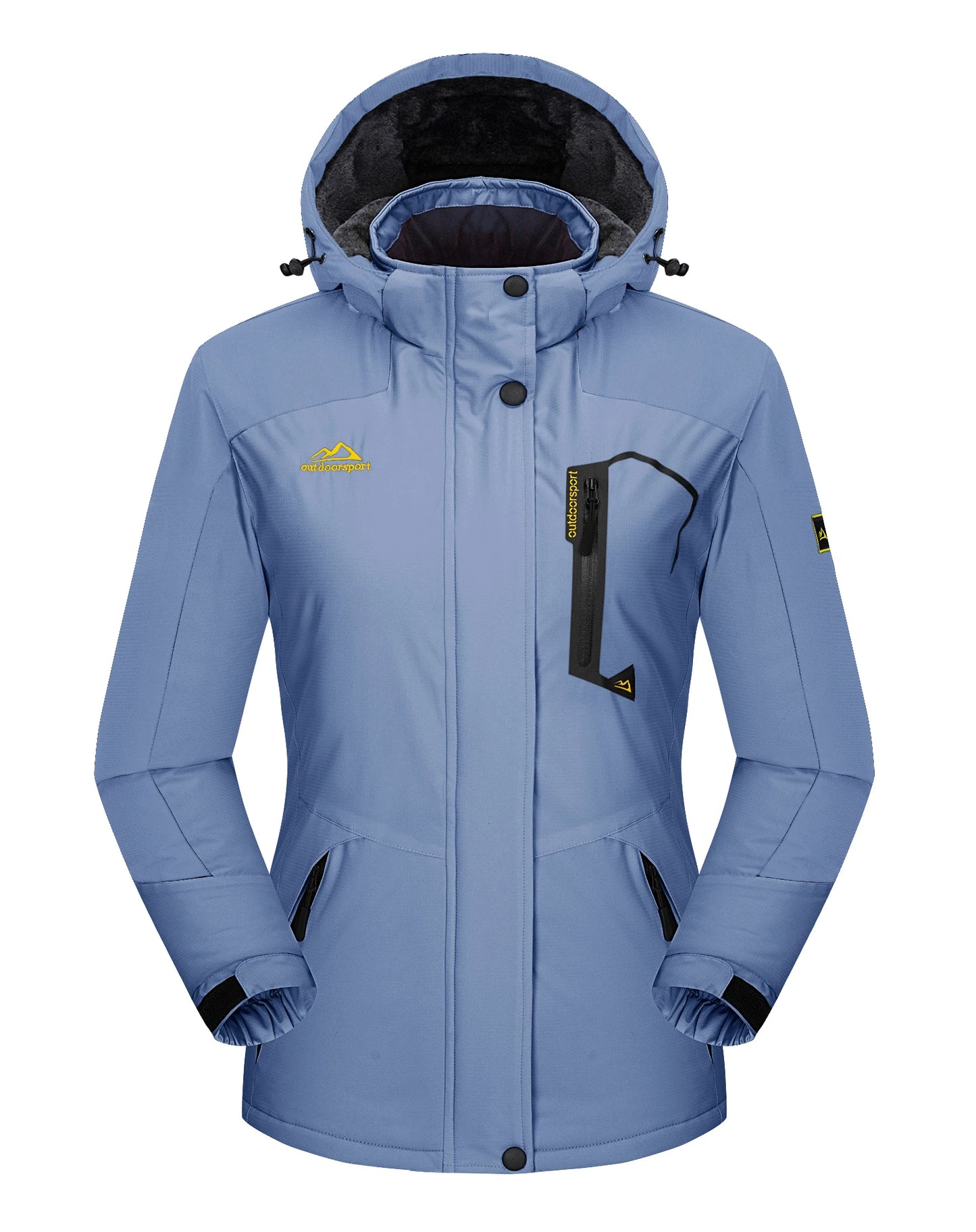 Skijacke Damen | Winterjacke Mit Taschen und Reißverschluss