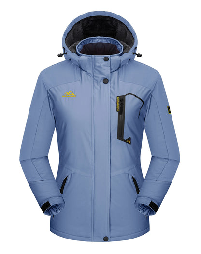 Skijacke Damen | Winterjacke Mit Taschen und Reißverschluss