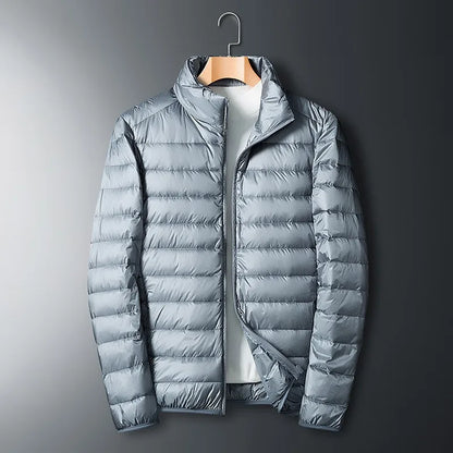 Herren Winter Daunenjacke | Durchgehender Reißverschluss Stehkragen