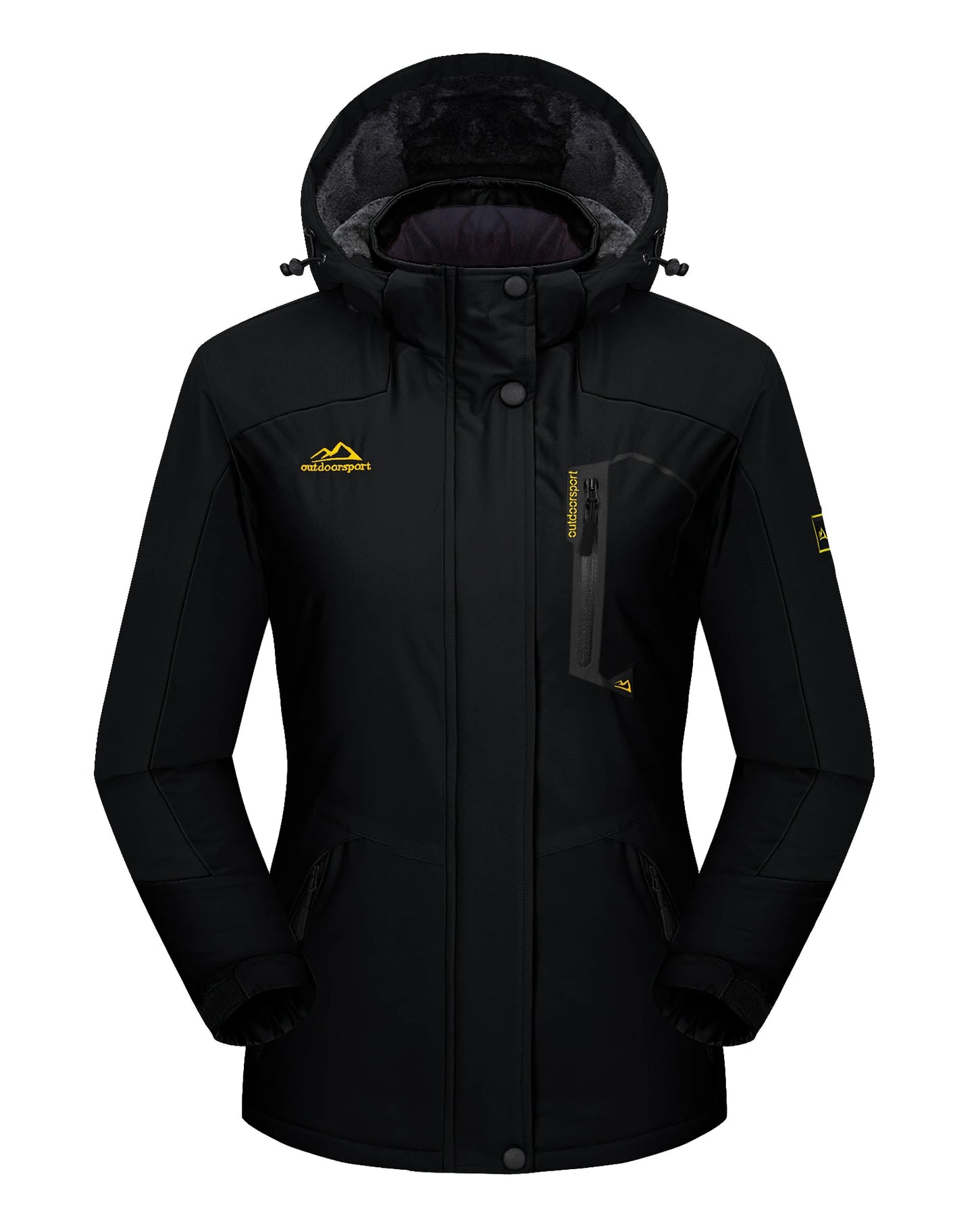 Skijacke Damen | Winterjacke Mit Taschen und Reißverschluss